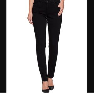 Ag The Legging Ankle Super Skinny Jean Black split hem